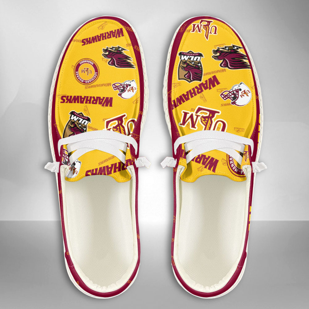 JWFancy NCAA Louisiana Monroe Warhawks Hey Dude Shoes Wally Men's Lace Up Loafers Comfortable For Men And Women