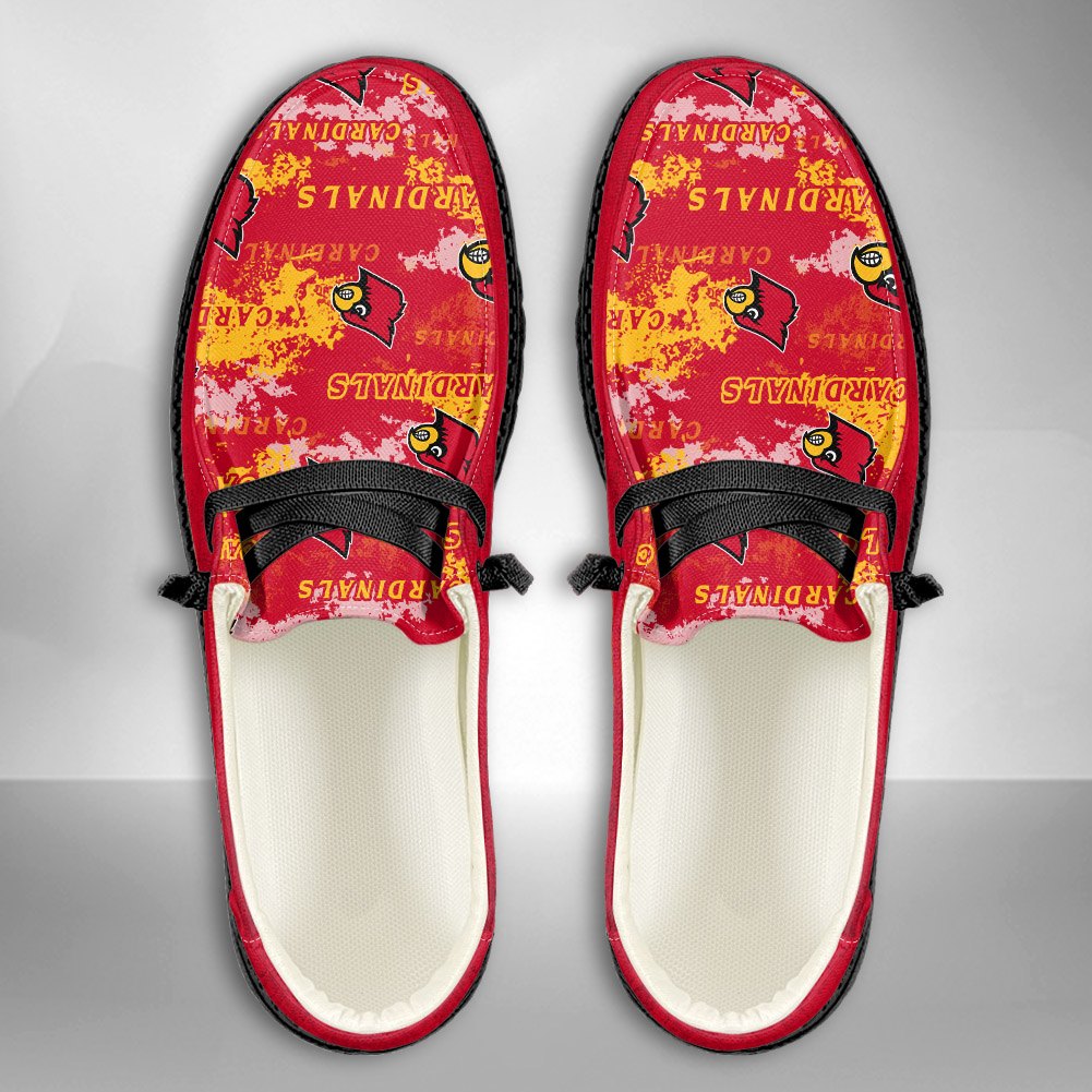 JWFancy NCAA Louisville Cardinals Hey Dude Shoes Wally Men's Lace Up Loafers Comfortable For Men And Women