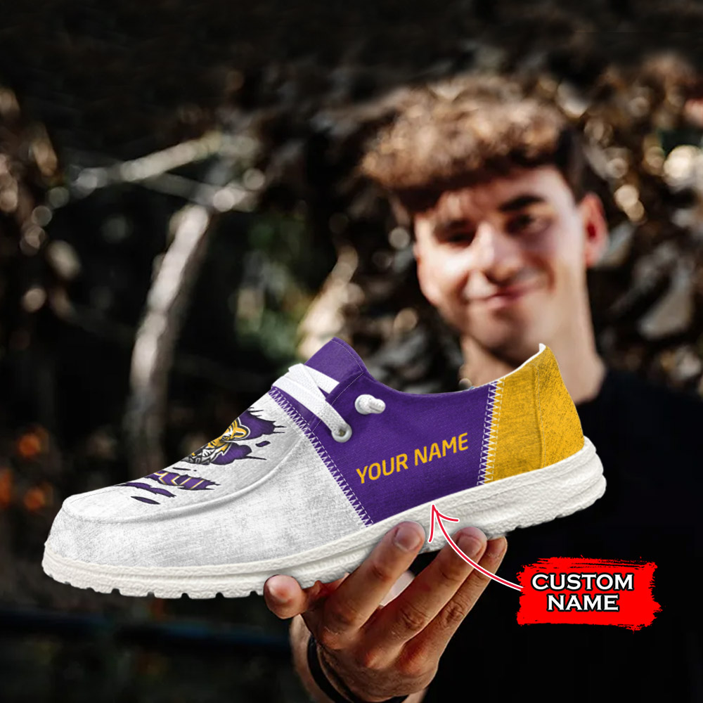 JWFancy NCAA LSU Tigers Hey Dude Shoes Wally Men's Lace Up Loafers Comfortable For Men And Women