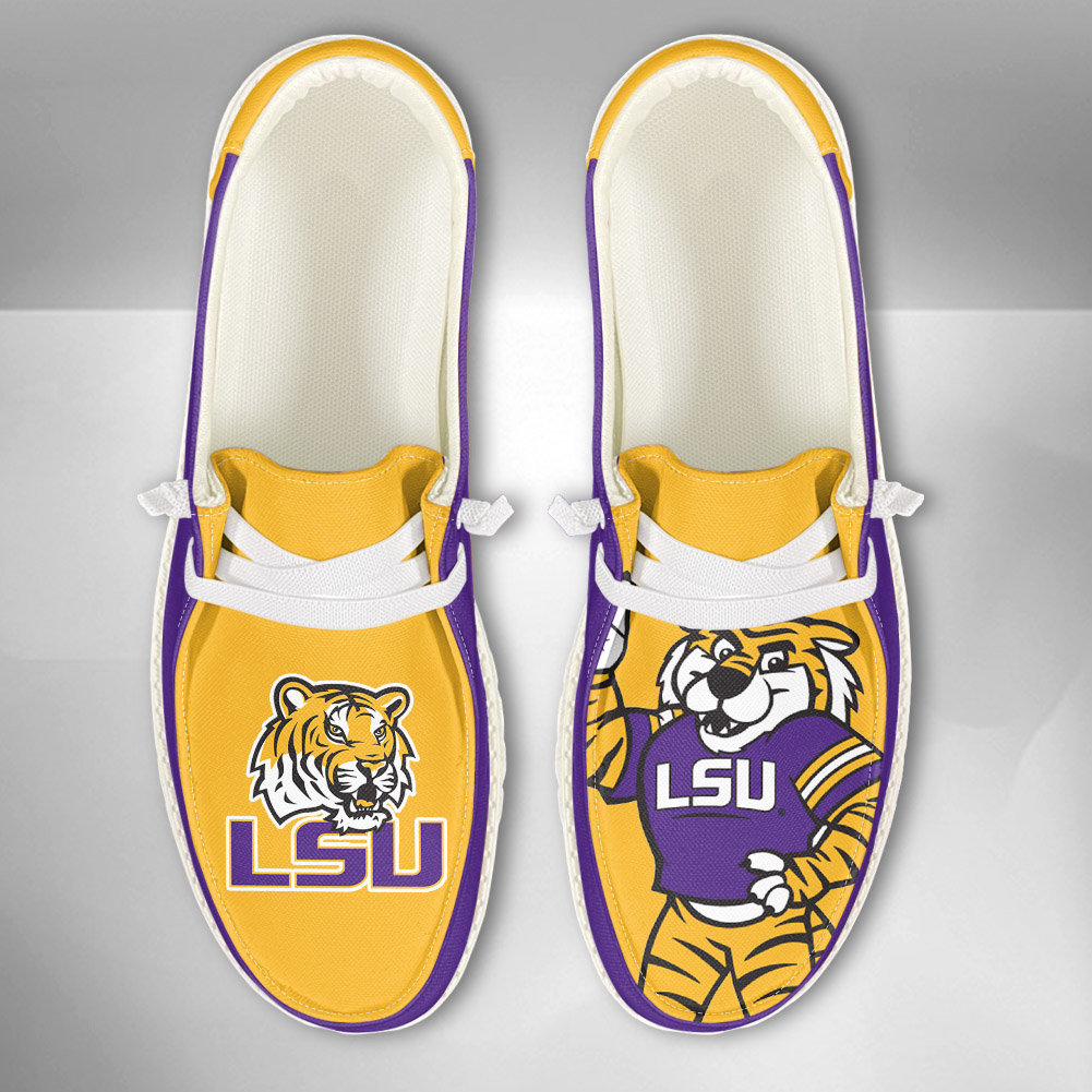 JWFancy NCAA LSU Tigers Hey Dude Shoes Wally Men's Lace Up Loafers Comfortable For Men And Women