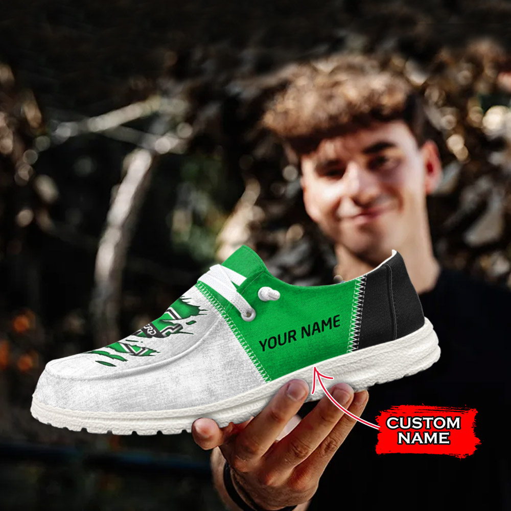 JWFancy NCAA Marshall Thundering Herd Hey Dude Shoes Wally Men's Lace Up Loafers Comfortable For Men And Women