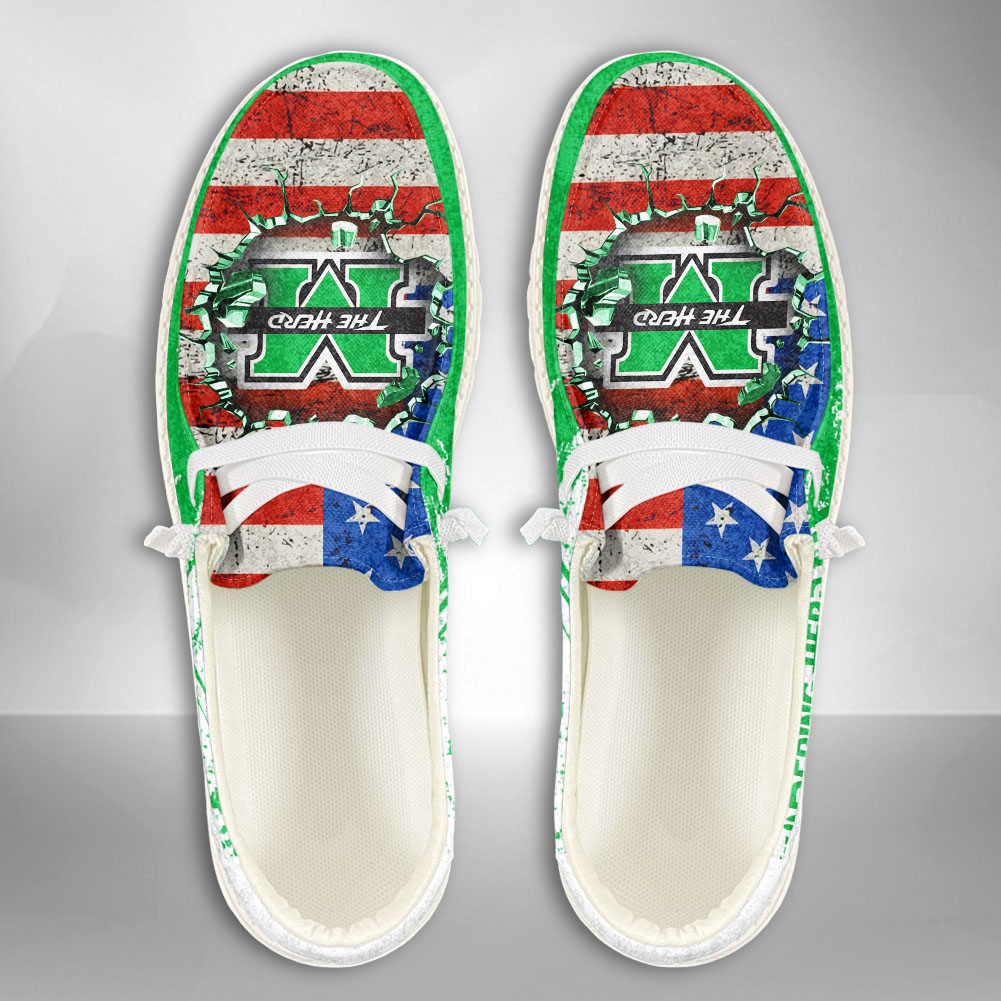 JWFancy NCAA Marshall Thundering Herd Hey Dude Shoes Wally Men's Lace Up Loafers Comfortable For Men And Women