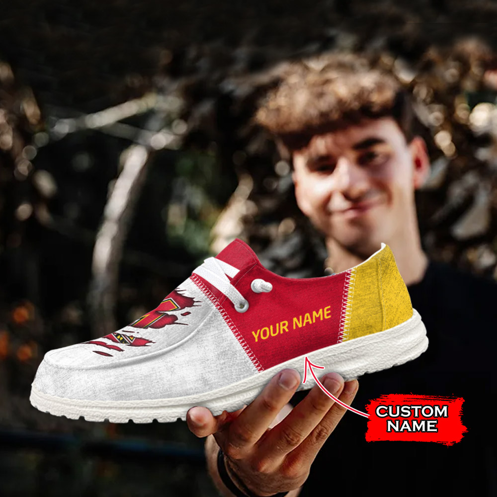 JWFancy NCAA Maryland Terrapins Hey Dude Shoes Wally Men's Lace Up Loafers Comfortable For Men And Women