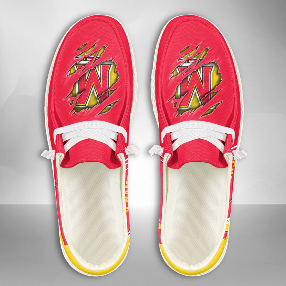 JWFancy NCAA Maryland Terrapins Hey Dude Shoes Wally Men's Lace Up Loafers Comfortable For Men And Women