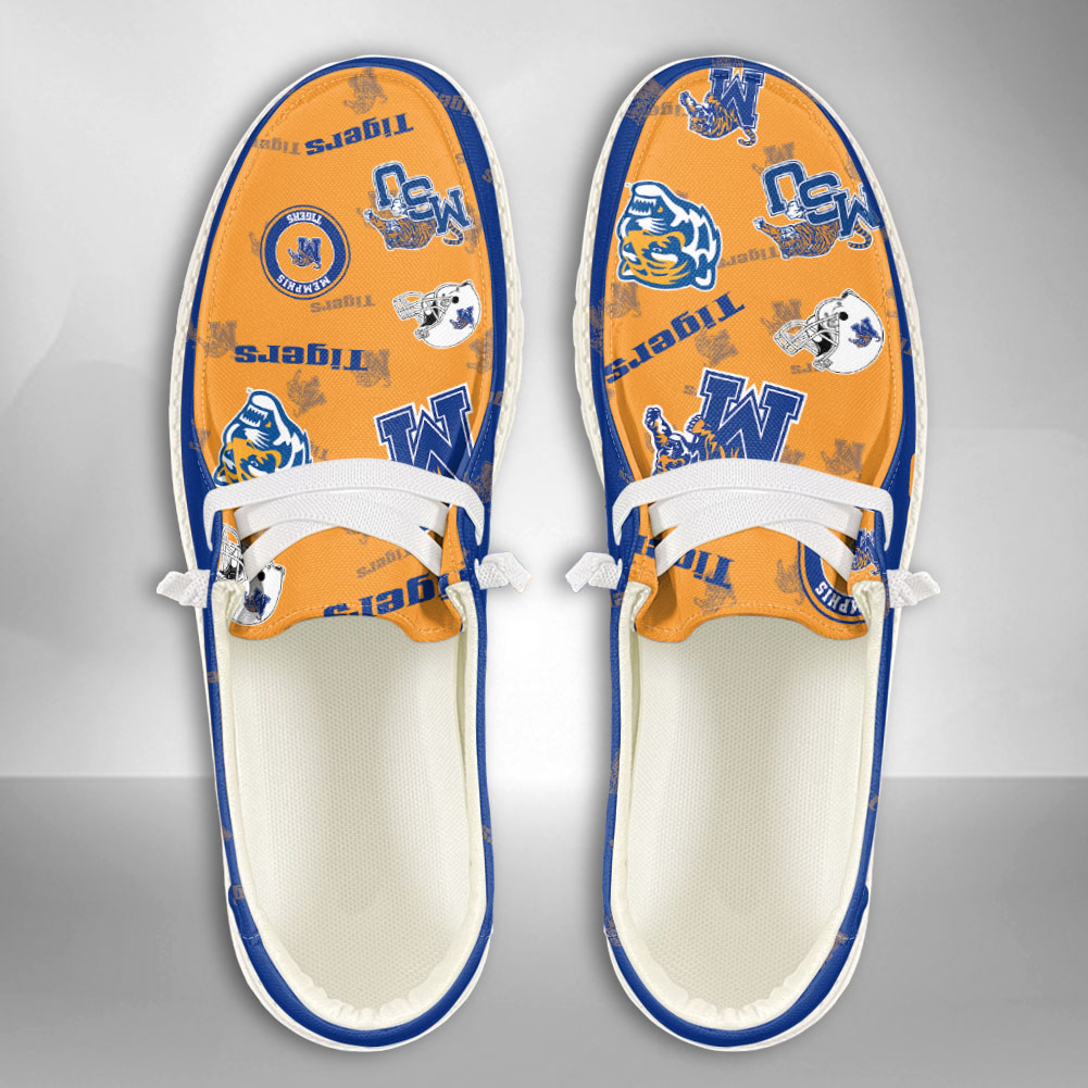 JWFancy NCAA Memphis Tigers Hey Dude Shoes Wally Men's Lace Up Loafers Comfortable For Men And Women