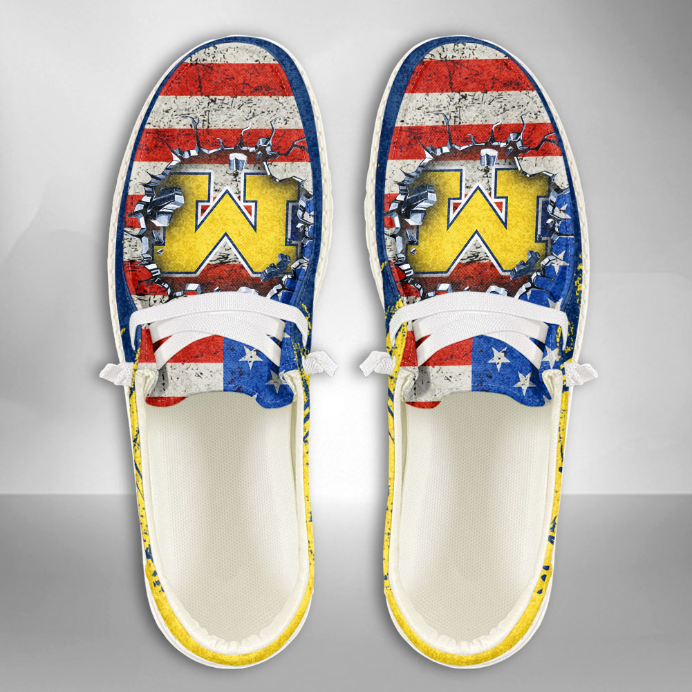 JWFancy NCAA Michigan Wolverines Hey Dude Shoes Wally Men's Lace Up Loafers Comfortable For Men And Women
