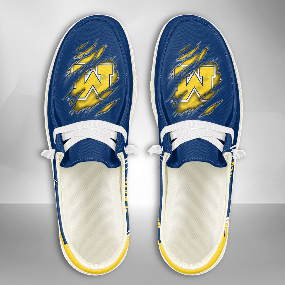 JWFancy NCAA Michigan Wolverines Hey Dude Shoes Wally Men's Lace Up Loafers Comfortable For Men And Women