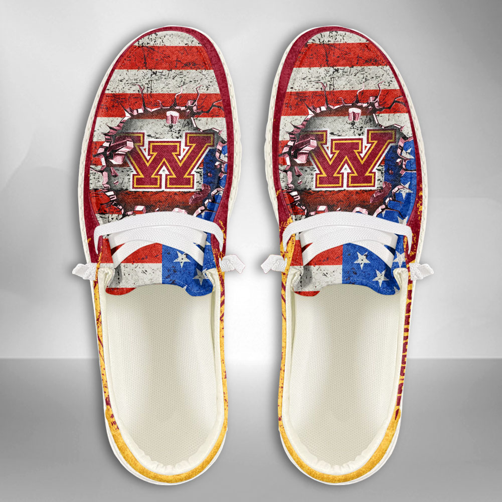 JWFancy NCAA Minnesota Golden Gophers Hey Dude Shoes Wally Men's Lace Up Loafers Comfortable For Men And Women