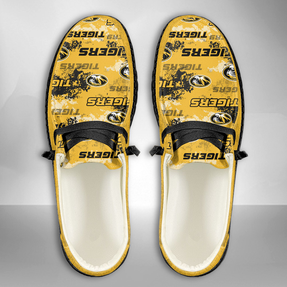 JWFancy NCAA Missouri Tigers Hey Dude Shoes Wally Men's Lace Up Loafers Comfortable For Men And Women