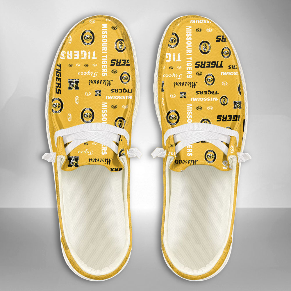 JWFancy NCAA Missouri Tigers Hey Dude Shoes Wally Men's Lace Up Loafers Comfortable For Men And Women