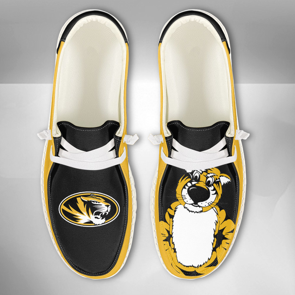 JWFancy NCAA Missouri Tigers Hey Dude Shoes Wally Men's Lace Up Loafers Comfortable For Men And Women