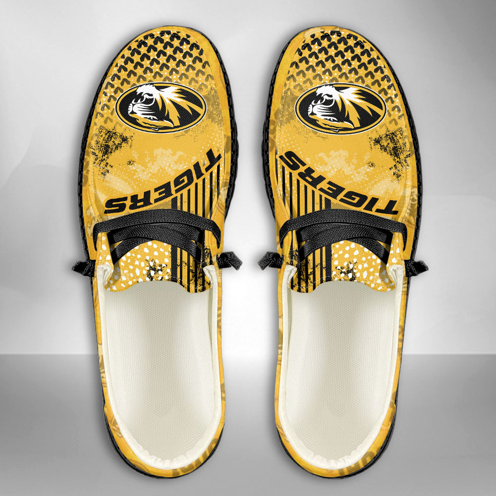 JWFancy NCAA Missouri Tigers Hey Dude Shoes Wally Men's Lace Up Loafers Comfortable For Men And Women