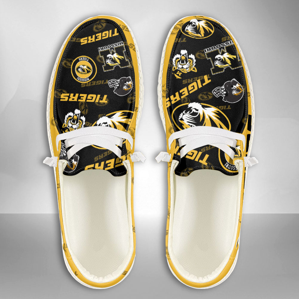 JWFancy NCAA Missouri Tigers Hey Dude Shoes Wally Men's Lace Up Loafers Comfortable For Men And Women