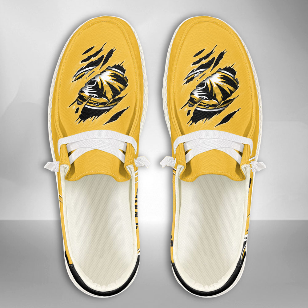 JWFancy NCAA Missouri Tigers Hey Dude Shoes Wally Men's Lace Up Loafers Comfortable For Men And Women