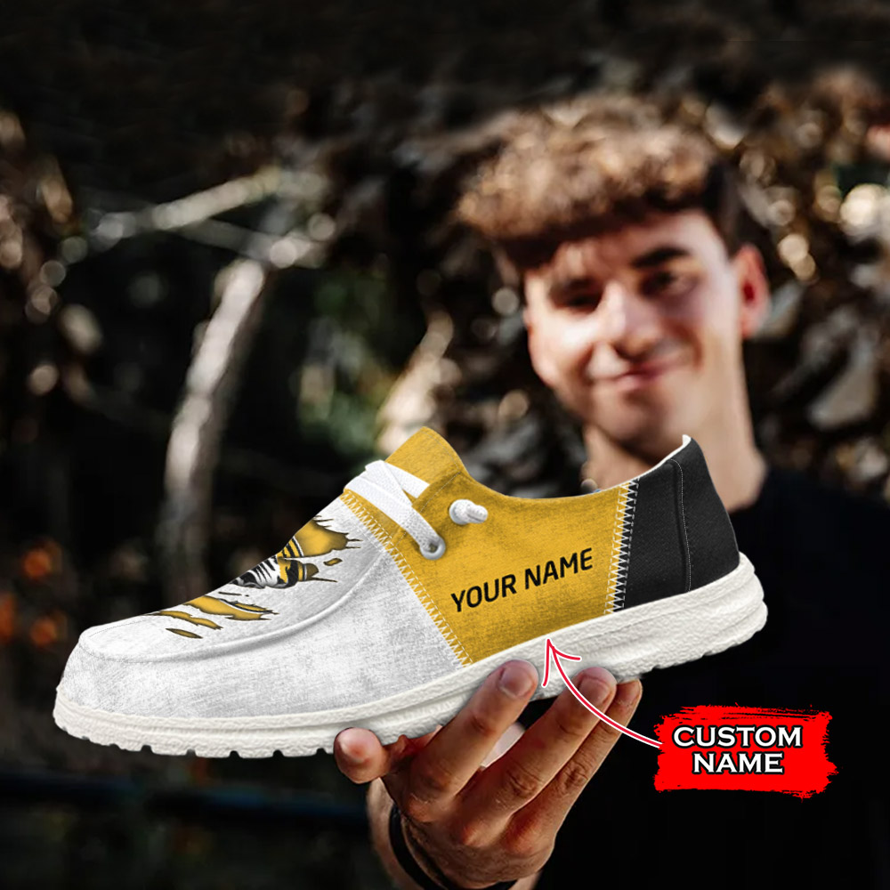 JWFancy NCAA Missouri Tigers Hey Dude Shoes Wally Men's Lace Up Loafers Comfortable For Men And Women