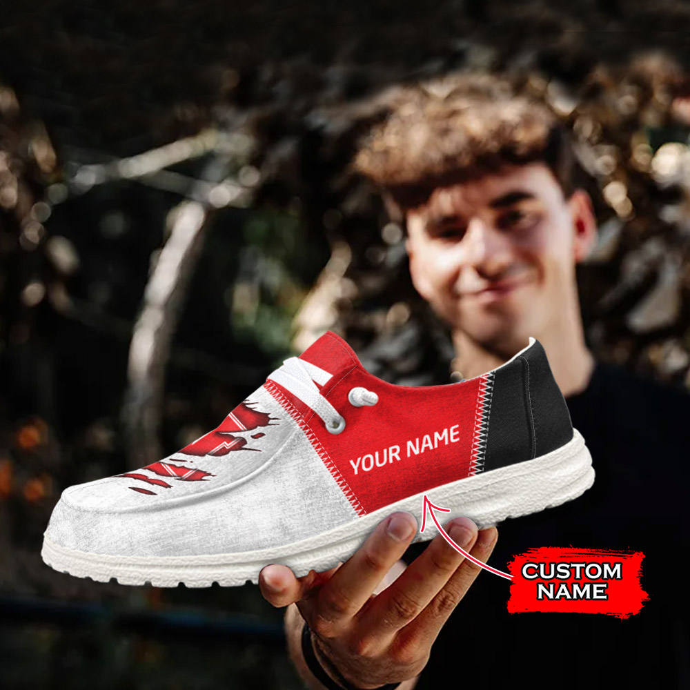 JWFancy NCAA Nebraska Cornhuskers Hey Dude Shoes Wally Men's Lace Up Loafers Comfortable For Men And Women
