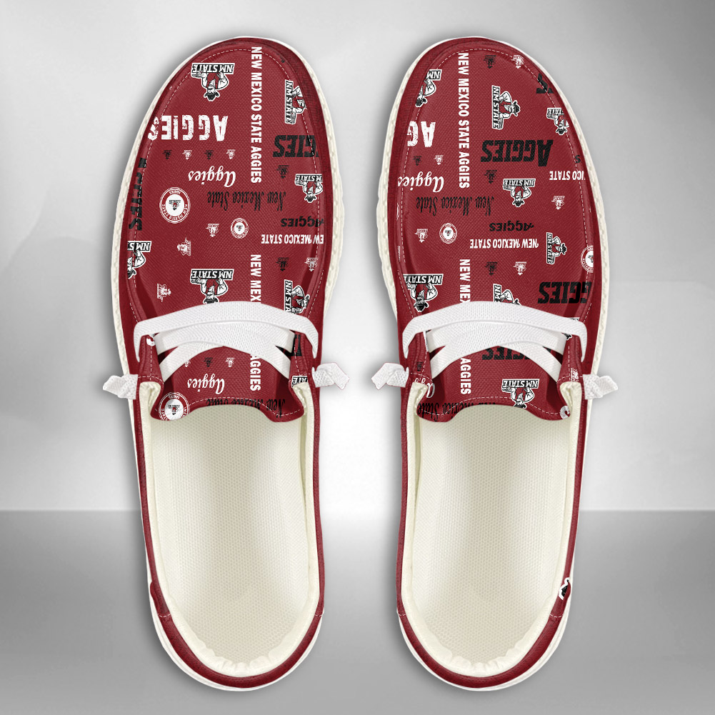 JWFancy NCAA New Mexico State Aggies Hey Dude Shoes Wally Men's Lace Up Loafers Comfortable For Men And Women