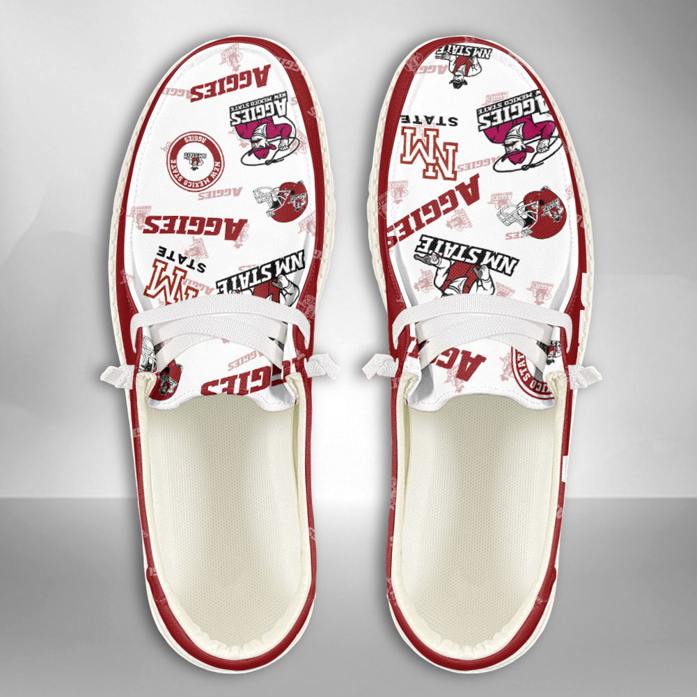 JWFancy NCAA New Mexico State Aggies Hey Dude Shoes Wally Men's Lace Up Loafers Comfortable For Men And Women