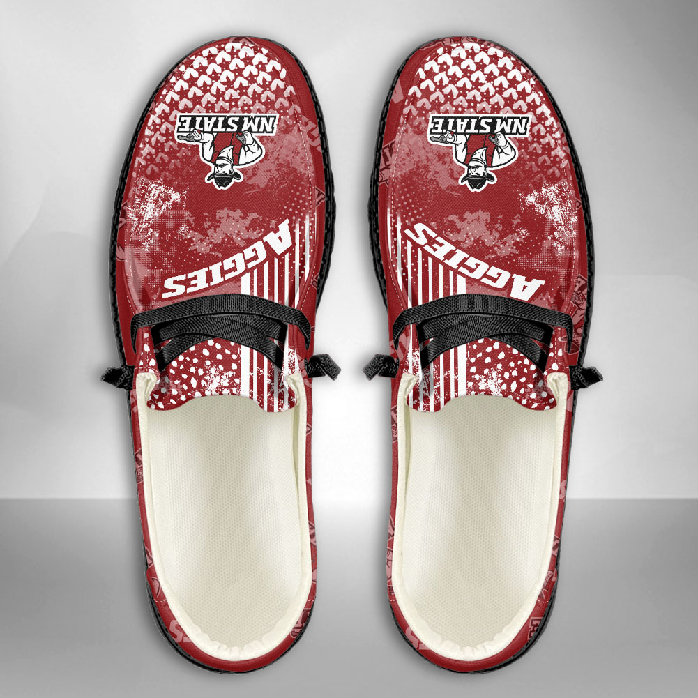 JWFancy NCAA New Mexico State Aggies Hey Dude Shoes Wally Men's Lace Up Loafers Comfortable For Men And Women