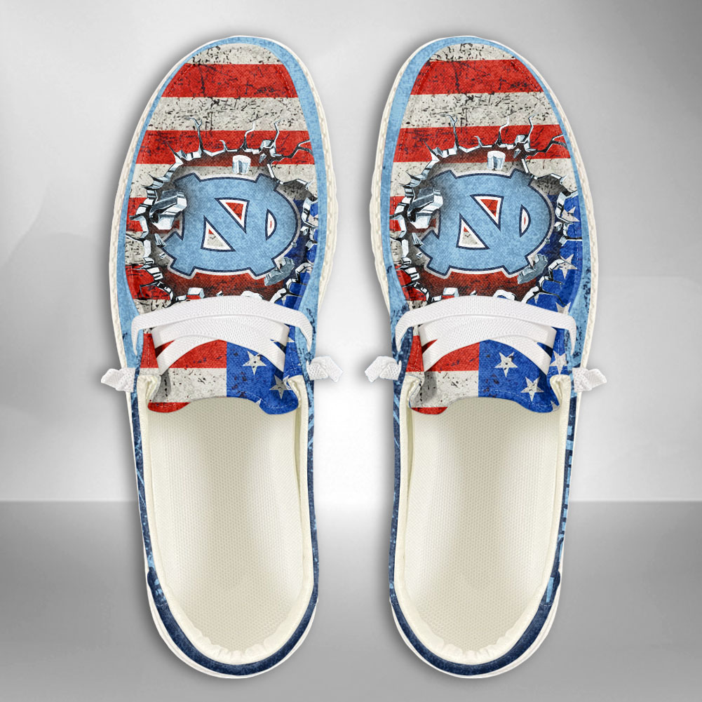 JWFancy NCAA North Carolina Tar Heels Hey Dude Shoes Wally Men's Lace Up Loafers Comfortable For Men And Women