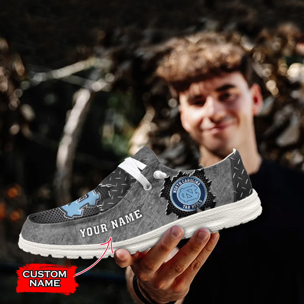 JWFancy NCAA North Carolina Tar Heels Hey Dude Shoes Wally Men's Lace Up Loafers Comfortable For Men And Women