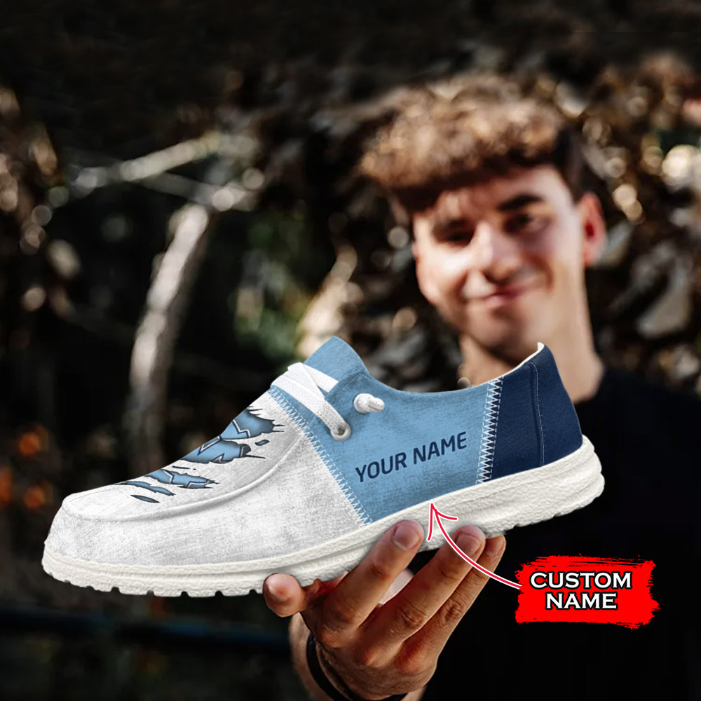 JWFancy NCAA North Carolina Tar Heels Hey Dude Shoes Wally Men's Lace Up Loafers Comfortable For Men And Women