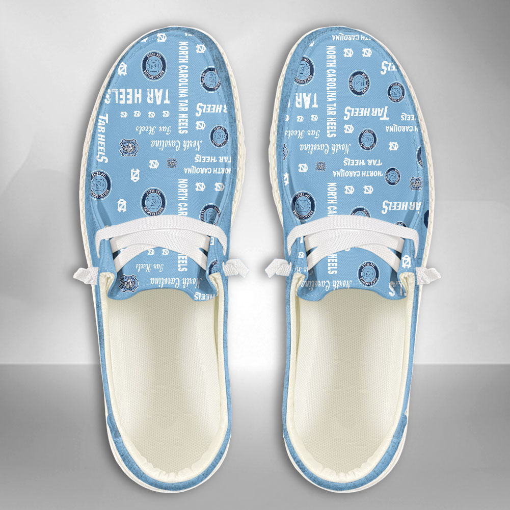 JWFancy NCAA North Carolina Tar Heels Hey Dude Shoes Wally Men's Lace Up Loafers Comfortable For Men And Women