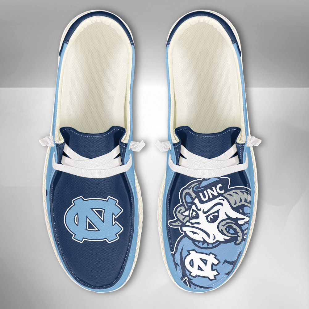 JWFancy NCAA North Carolina Tar Heels Hey Dude Shoes Wally Men's Lace Up Loafers Comfortable For Men And Women