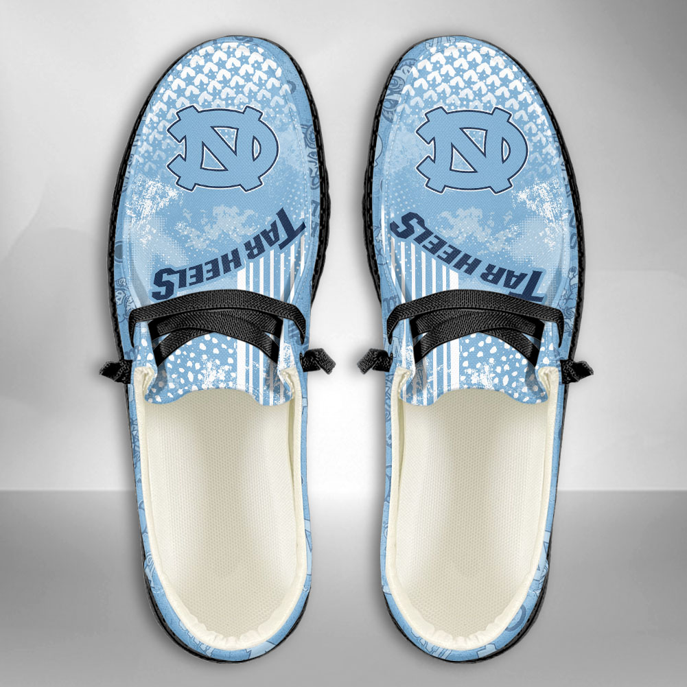 JWFancy NCAA North Carolina Tar Heels Hey Dude Shoes Wally Men's Lace Up Loafers Comfortable For Men And Women