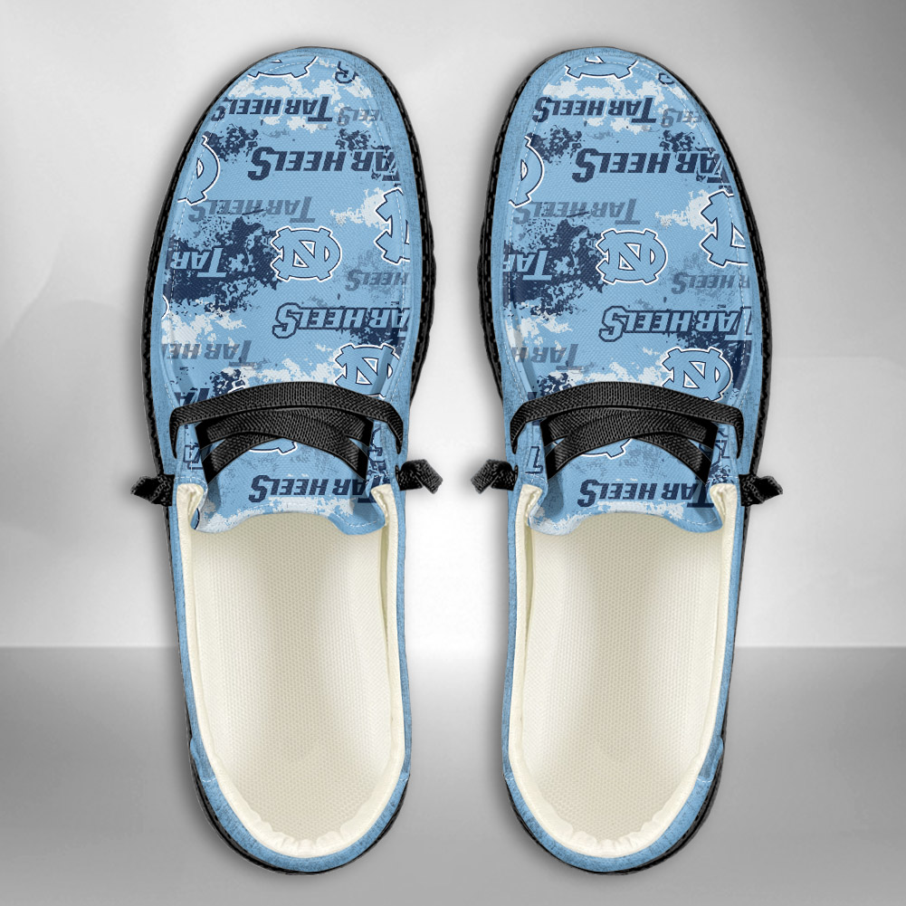 JWFancy NCAA North Carolina Tar Heels Hey Dude Shoes Wally Men's Lace Up Loafers Comfortable For Men And Women