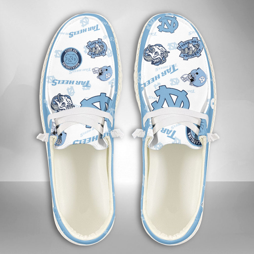 JWFancy NCAA North Carolina Tar Heels Hey Dude Shoes Wally Men's Lace Up Loafers Comfortable For Men And Women
