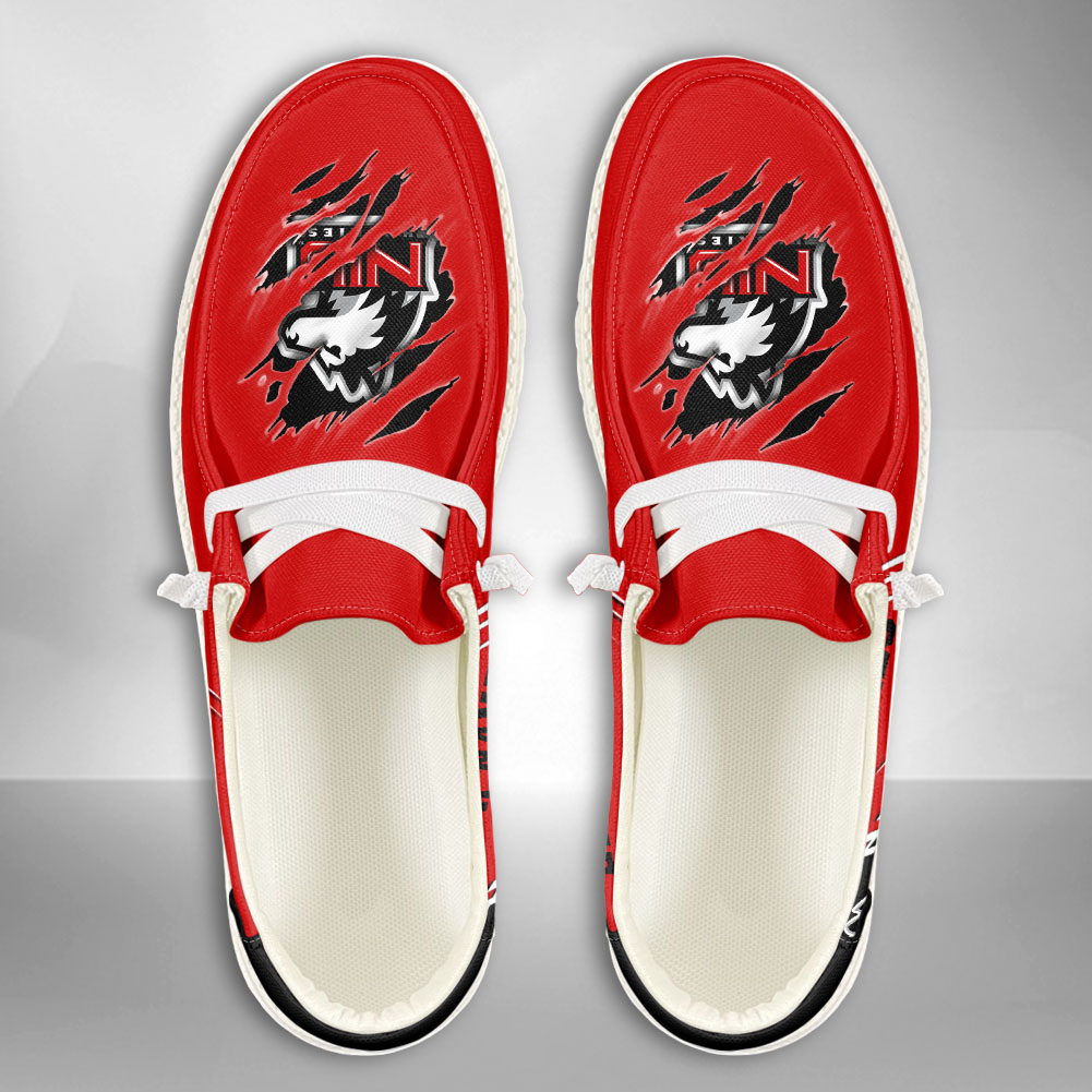 JWFancy NCAA Northern Illinois Huskies Hey Dude Shoes Wally Men's Lace Up Loafers Comfortable For Men And Women