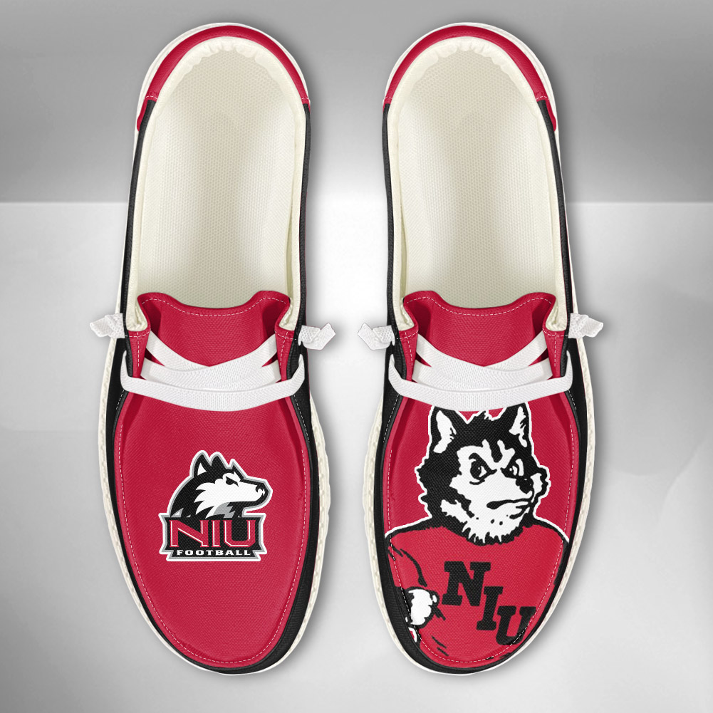 JWFancy NCAA Northern Illinois Huskies Hey Dude Shoes Wally Men's Lace Up Loafers Comfortable For Men And Women