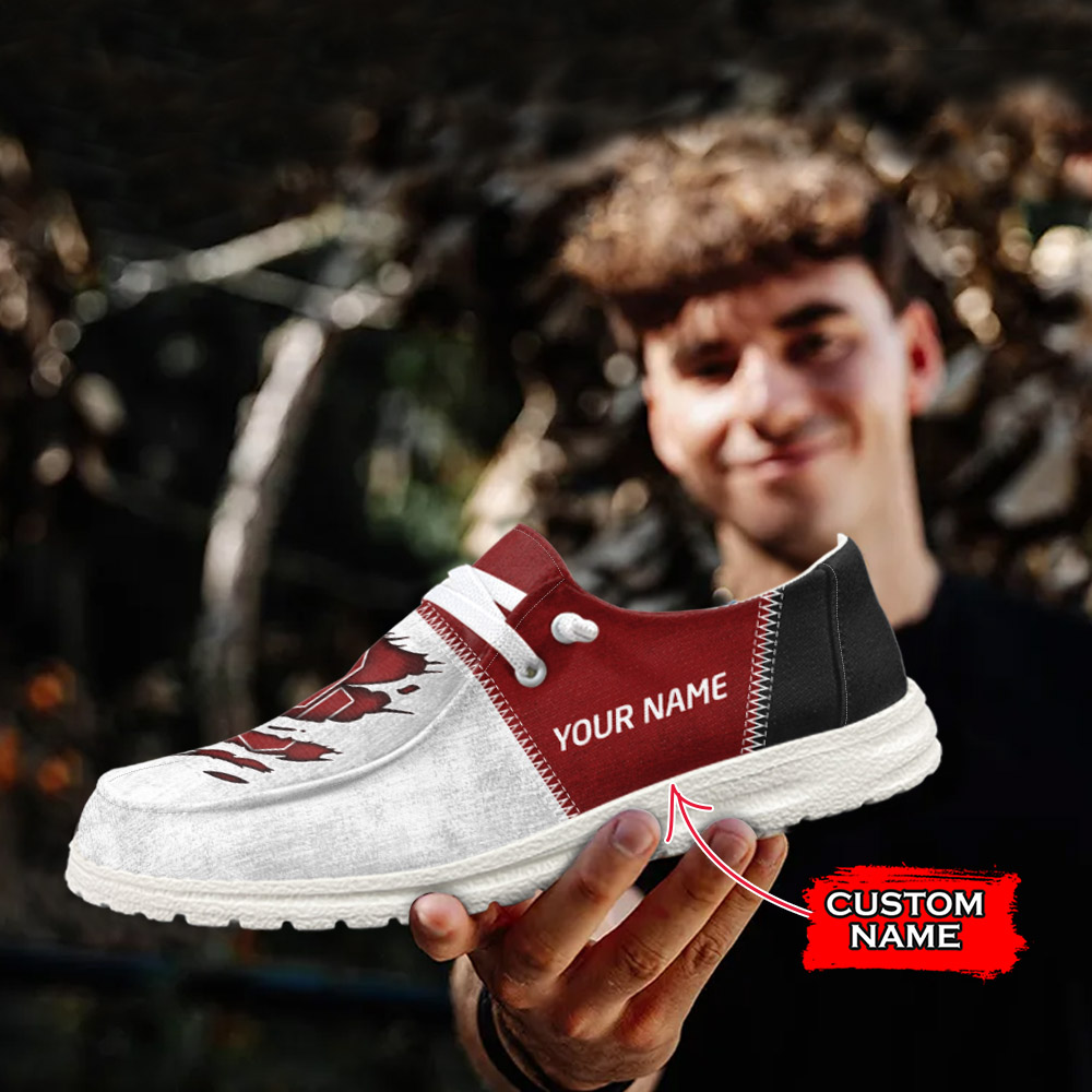 JWFancy NCAA Oklahoma Sooners Hey Dude Shoes Wally Men's Lace Up Loafers Comfortable For Men And Women
