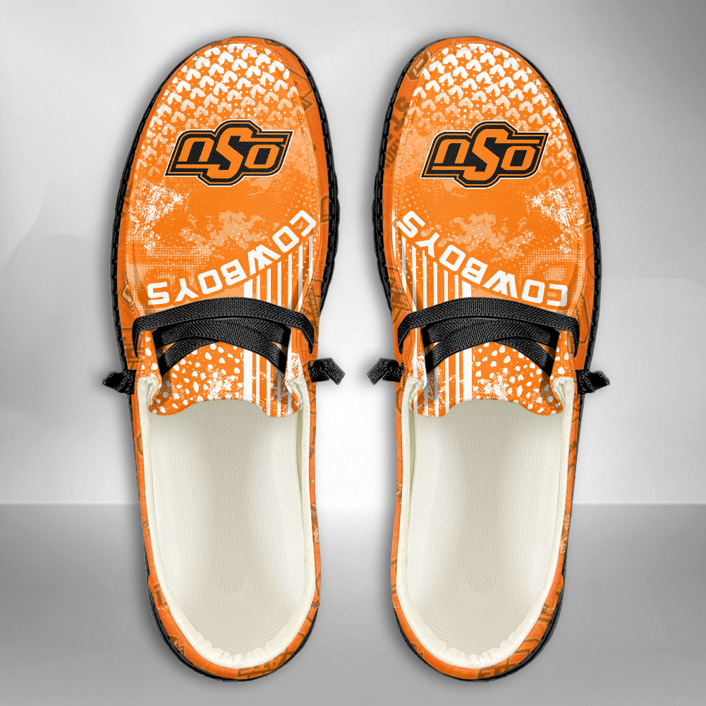 JWFancy NCAA Oklahoma State Cowboys Hey Dude Shoes Wally Men's Lace Up Loafers Comfortable For Men And Women
