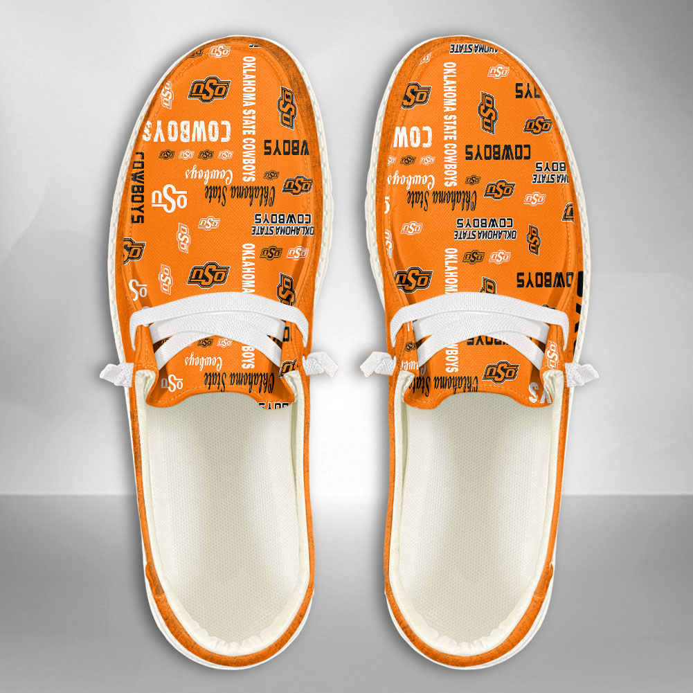 JWFancy NCAA Oklahoma State Cowboys Hey Dude Shoes Wally Men's Lace Up Loafers Comfortable For Men And Women