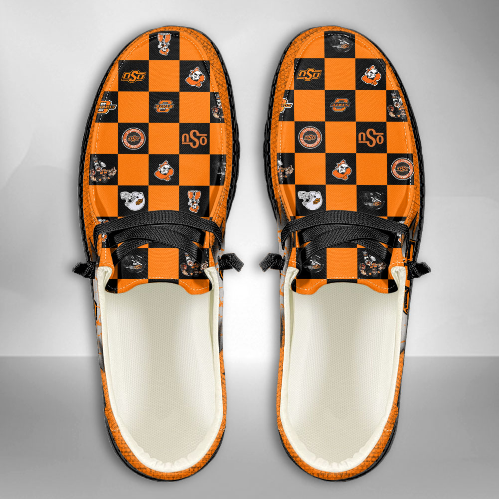 JWFancy NCAA Oklahoma State Cowboys Hey Dude Shoes Wally Men's Lace Up Loafers Comfortable For Men And Women