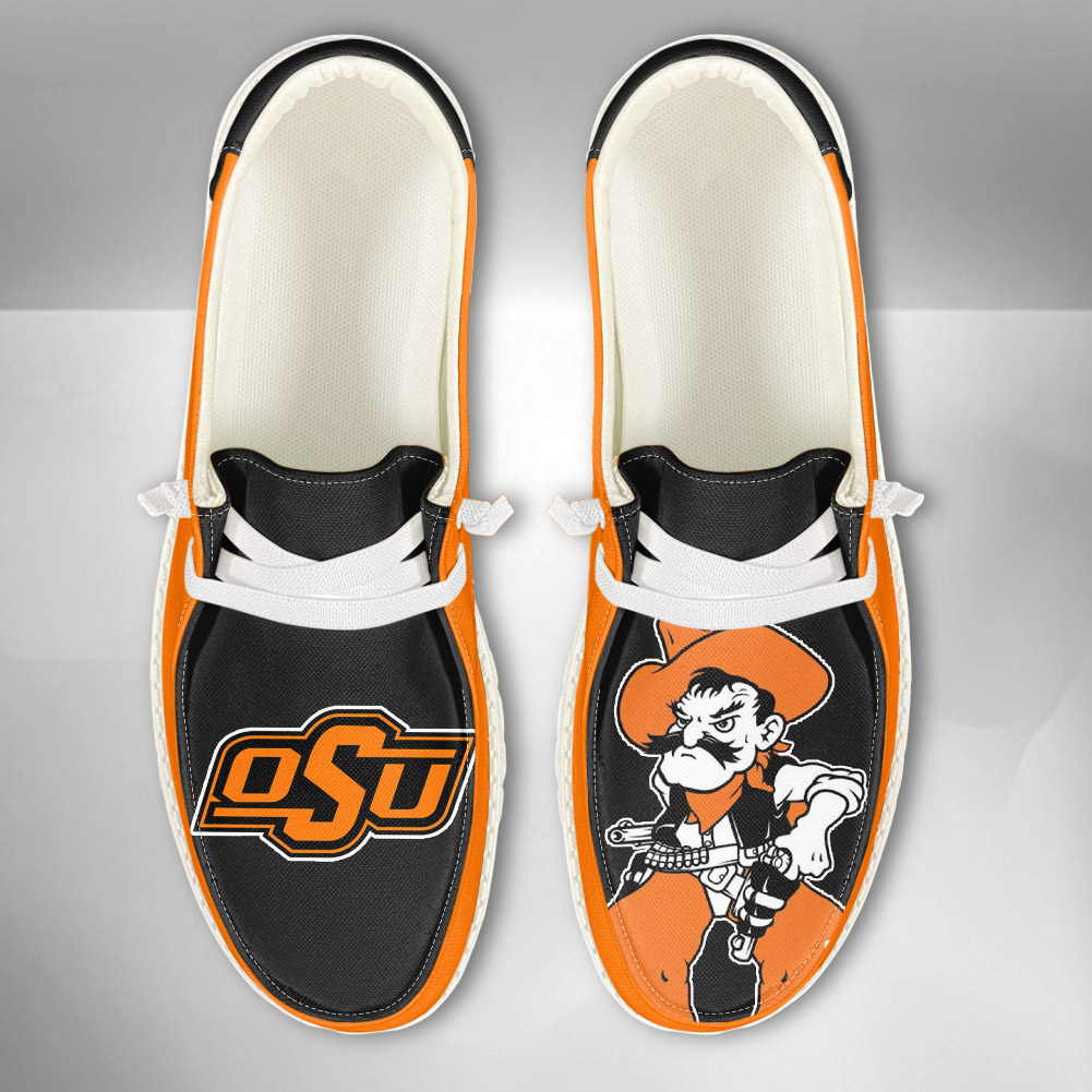 JWFancy NCAA Oklahoma State Cowboys Hey Dude Shoes Wally Men's Lace Up Loafers Comfortable For Men And Women