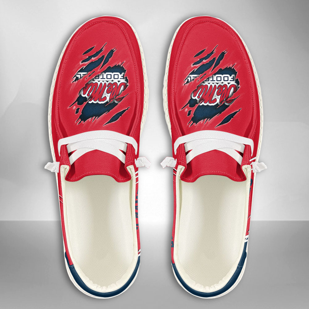 JWFancy NCAA Ole Miss Rebels Hey Dude Shoes Wally Men's Lace Up Loafers Comfortable For Men And Women