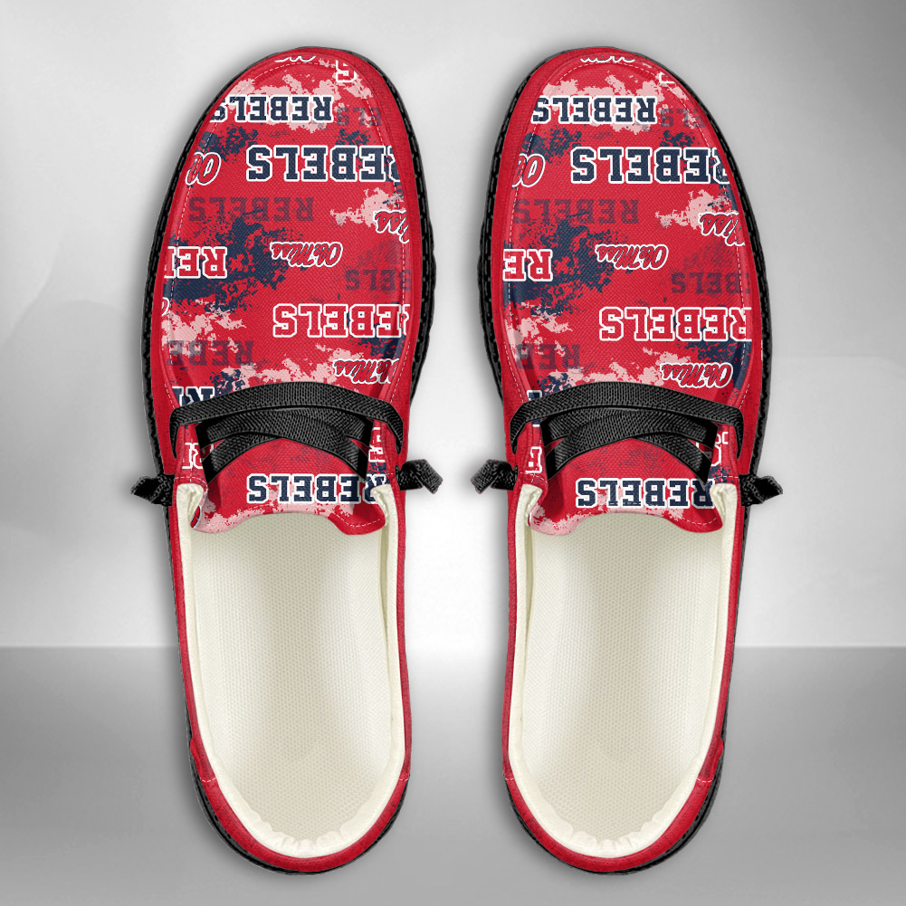 JWFancy NCAA Ole Miss Rebels Hey Dude Shoes Wally Men's Lace Up Loafers Comfortable For Men And Women