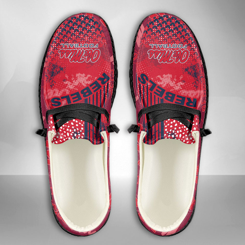 JWFancy NCAA Ole Miss Rebels Hey Dude Shoes Wally Men's Lace Up Loafers Comfortable For Men And Women