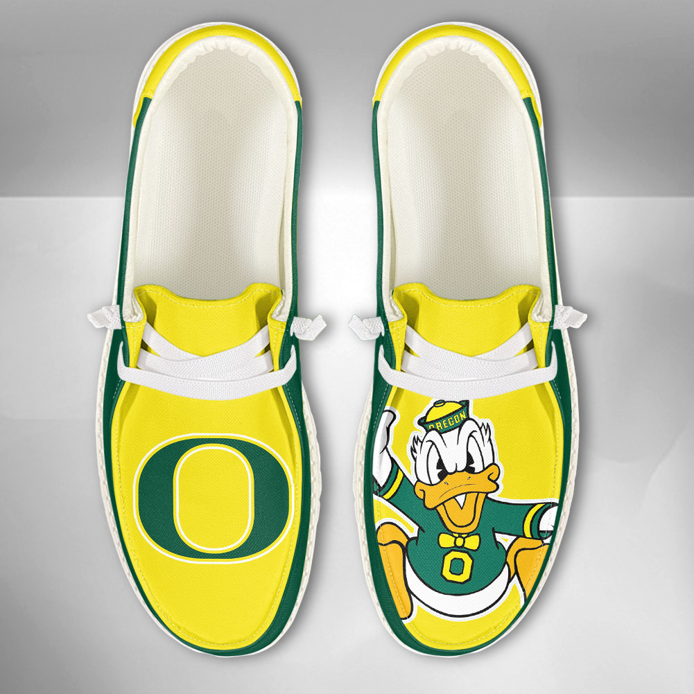 JWFancy NCAA Oregon Ducks Hey Dude Shoes Wally Men's Lace Up Loafers Comfortable For Men And Women