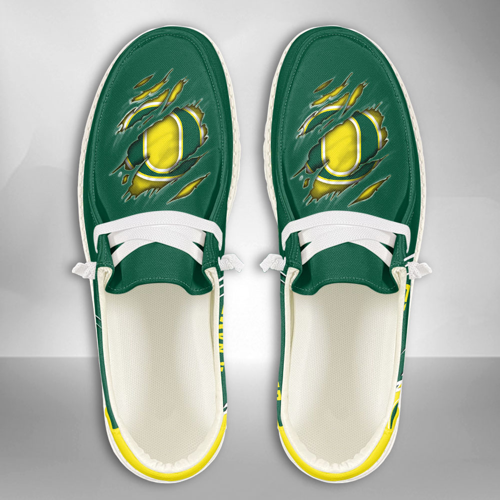 JWFancy NCAA Oregon Ducks Hey Dude Shoes Wally Men's Lace Up Loafers Comfortable For Men And Women