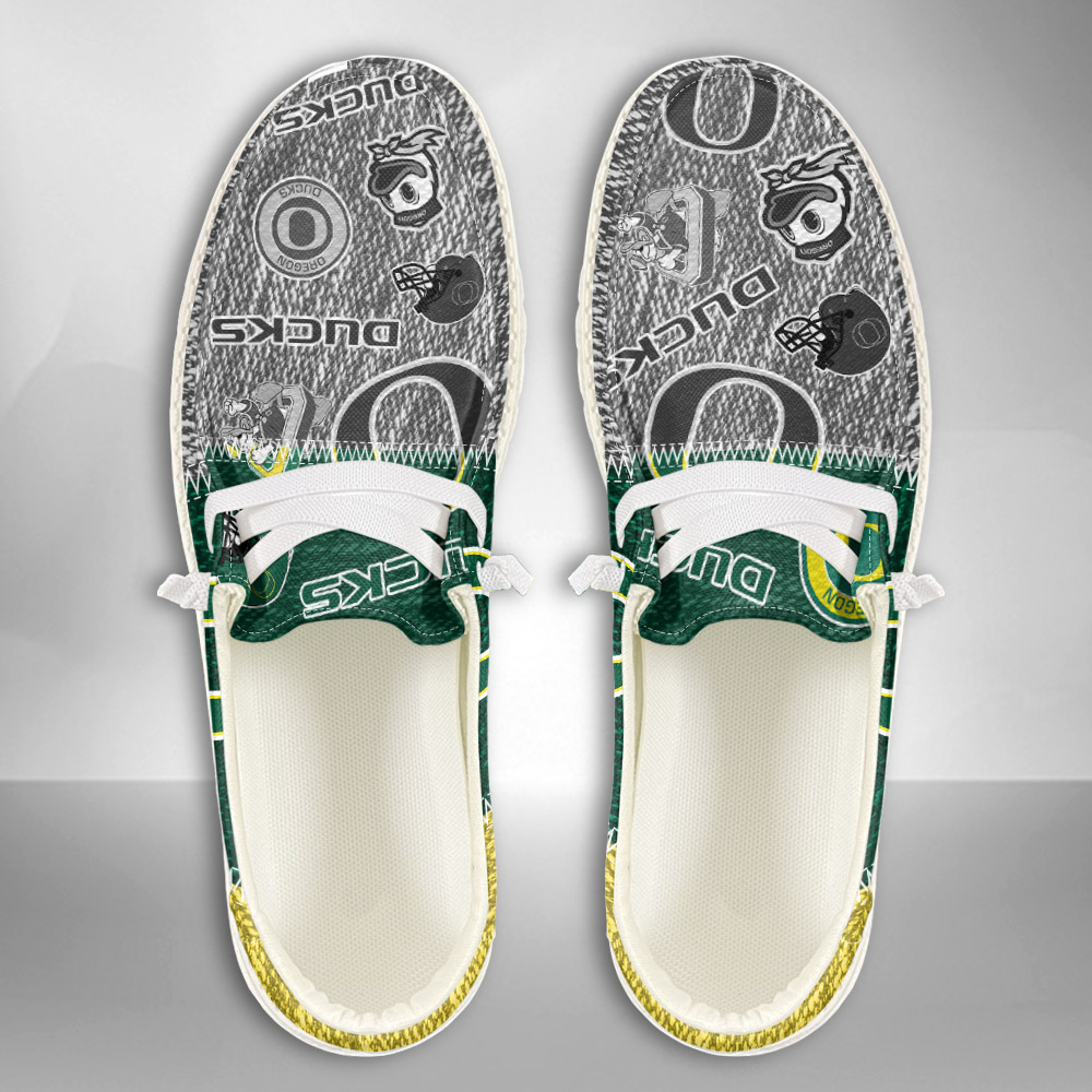 JWFancy NCAA Oregon Ducks Hey Dude Shoes Wally Men's Lace Up Loafers Comfortable For Men And Women