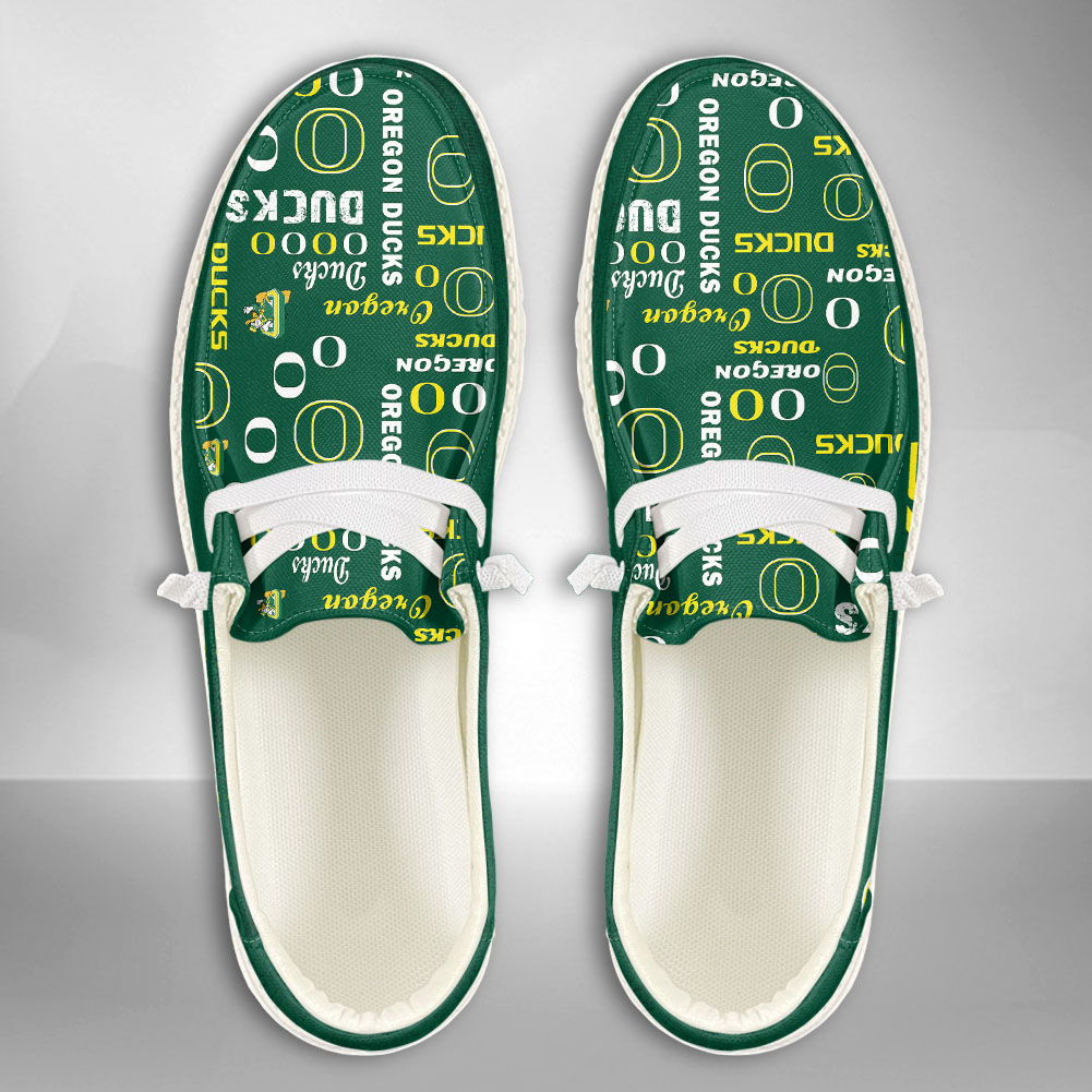 JWFancy NCAA Oregon Ducks Hey Dude Shoes Wally Men's Lace Up Loafers Comfortable For Men And Women