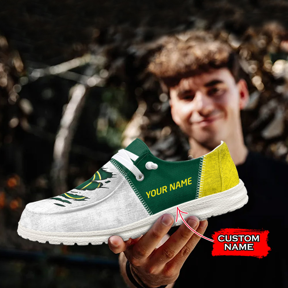 JWFancy NCAA Oregon Ducks Hey Dude Shoes Wally Men's Lace Up Loafers Comfortable For Men And Women