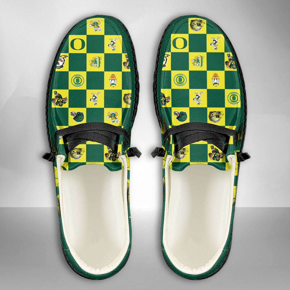 JWFancy NCAA Oregon Ducks Hey Dude Shoes Wally Men's Lace Up Loafers Comfortable For Men And Women
