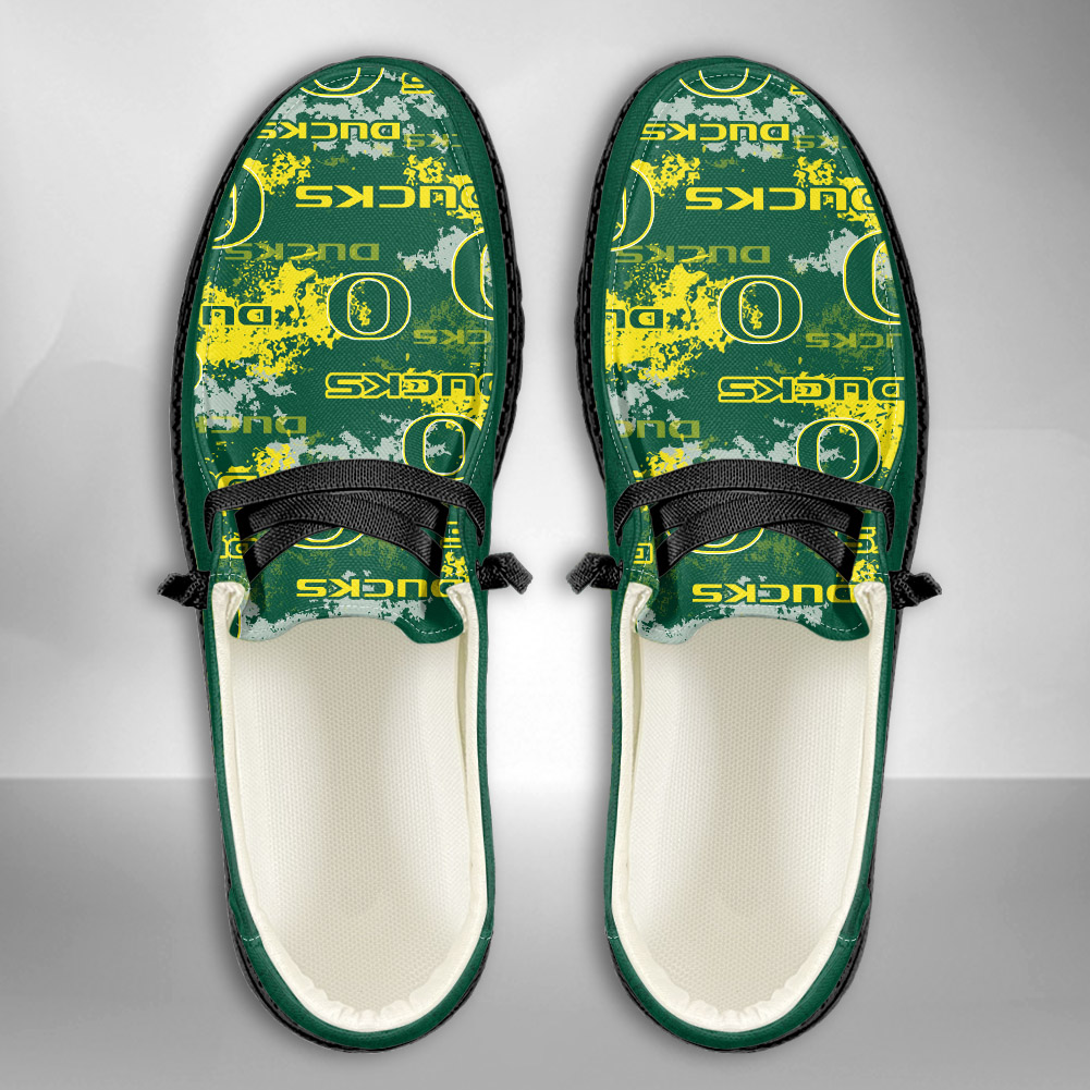 JWFancy NCAA Oregon Ducks Hey Dude Shoes Wally Men's Lace Up Loafers Comfortable For Men And Women
