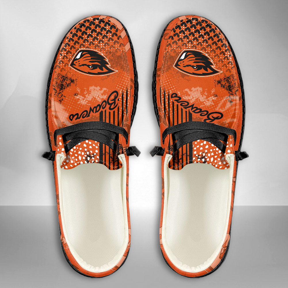 JWFancy NCAA Oregon State Beavers Hey Dude Shoes Wally Men's Lace Up Loafers Comfortable For Men And Women