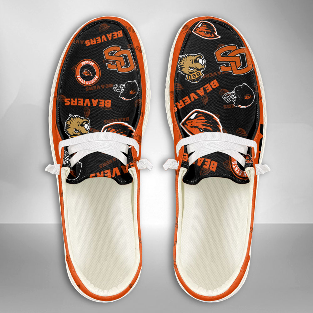 JWFancy NCAA Oregon State Beavers Hey Dude Shoes Wally Men's Lace Up Loafers Comfortable For Men And Women